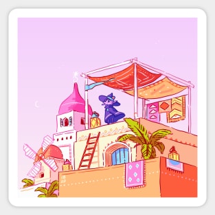 Village in a desert Sticker